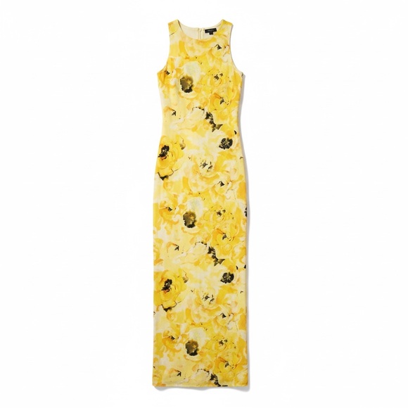 Zara Dresses & Skirts - ZARA Yellow Bodycon Twist Racerback Long Yellow Stretch Dress Women’s Small